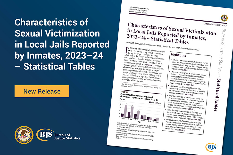 Characteristics of Sexual Victimization in Local Jails Reported by Inmates, 2023–24 – Statistical Tables publication card