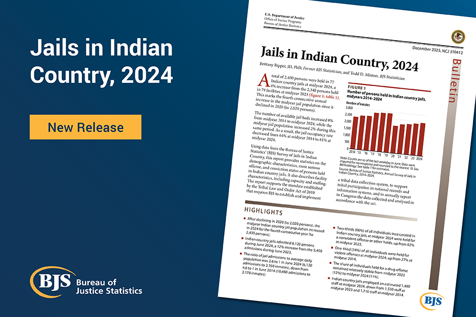 Jails in Indian Country, 2024 publication card