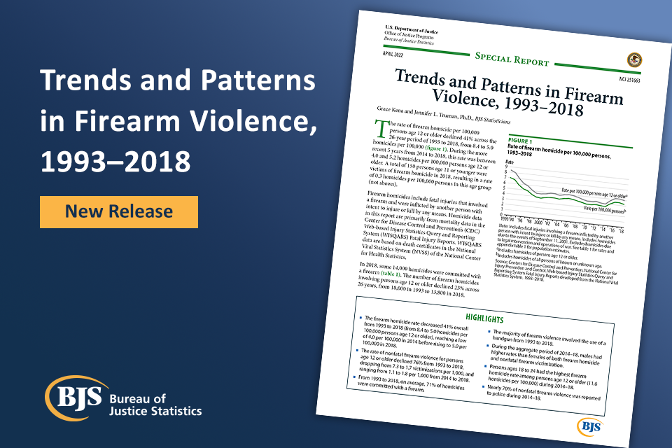 Cover image of Trends and Patterns in Firearm Violence, 1993-2018 report