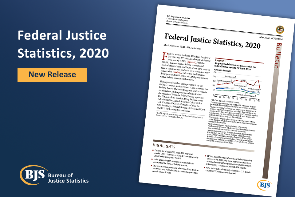 Cover image of the Federal Justice Statistics, 2020 report