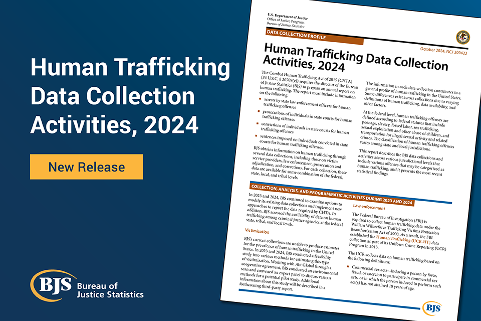 Cover image of the report, Human Trafficking Data Collection Activities, 2024
